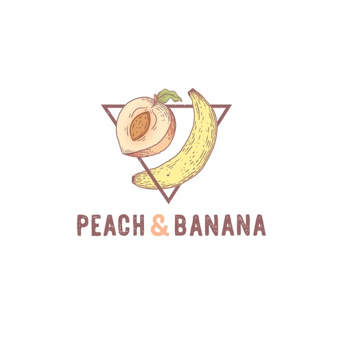 Banana design with the title 'Peach & Banana'