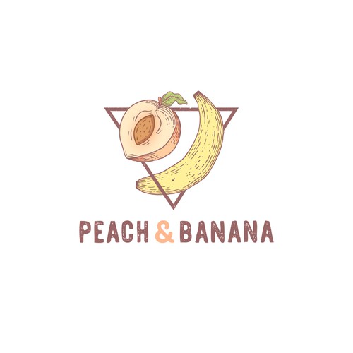 Banana design with the title 'Peach & Banana'