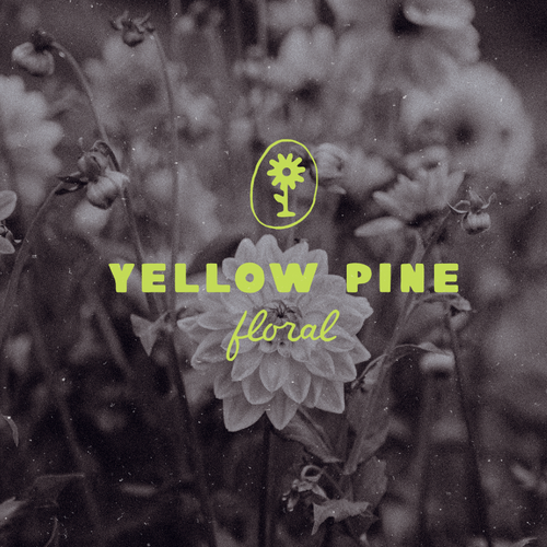 Florist design with the title 'YELLOW PINE FLORAL'