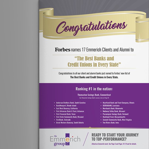 Magazine ad design with the title 'Magazine Ad for the Best banks'