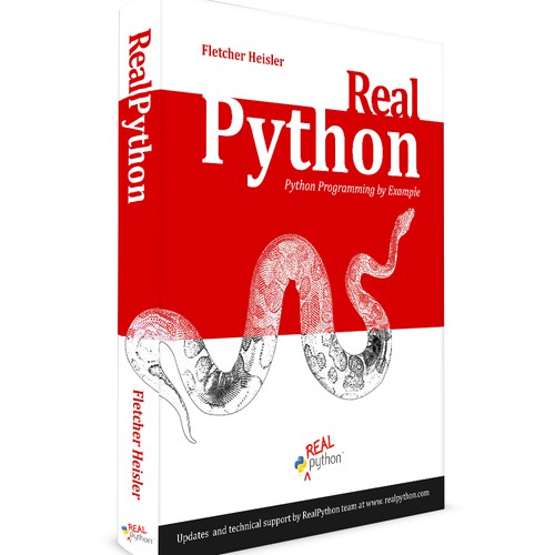 Python design with the title 'Book Cover for a Programming Book (Real Python)'
