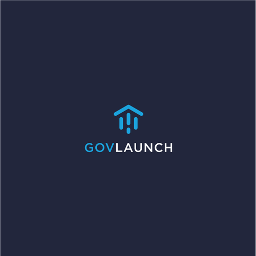 Government logo with the title 'Flat Minimal Logo Design for Government Tech Network'