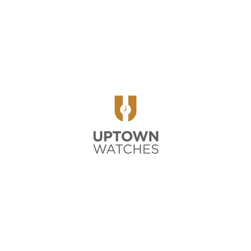 U logo with the title 'Concept for Uptown Watches, a luxury watch business'