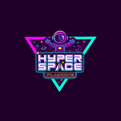 Cyberpunk logo with the title 'Indoor playzone, cyberpunk style Logo'
