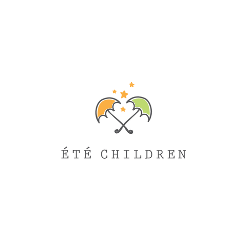 Umbrella logo with the title 'Logo concept for kids chlotes'