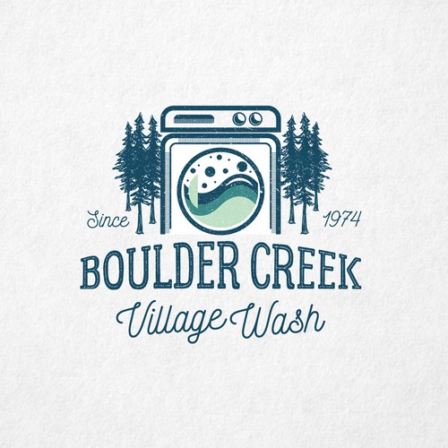 Neon blue safari logo with the title 'Boulder Creek Village Wash'