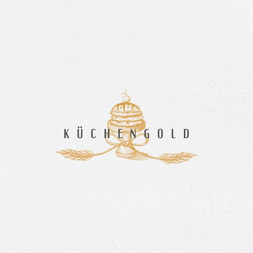 Delicate logo with the title 'Hand drawn logo concept for kuchengold'