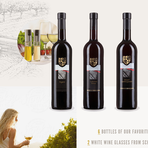 Vineyard design with the title 'Wine Feature'