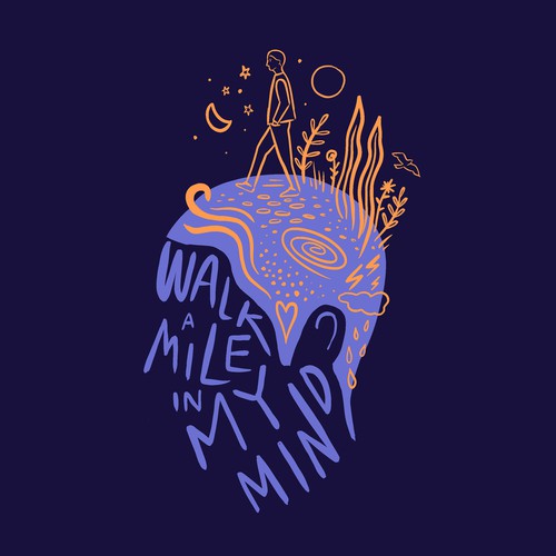 Health t-shirt with the title 'walk a mile in my mind'