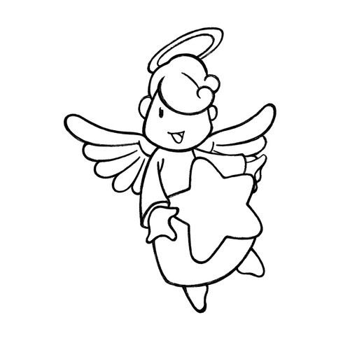 Keychain design with the title 'Angel Keychain'