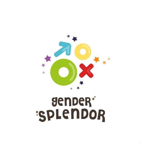 Gender logo with the title 'Whimsical logo for a kids clothing company 'Breaking gender stereotypes''
