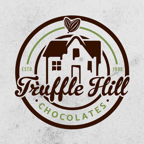 Chocolate design with the title 'Truffle Hill Chocolates'