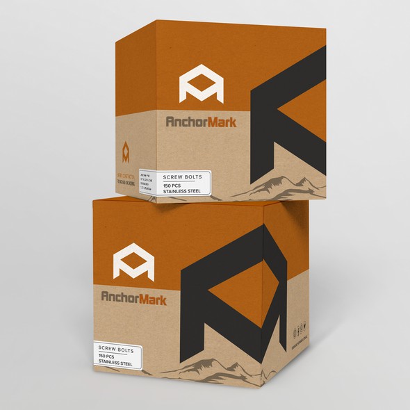 Orange packaging with the title 'package and Logo design'