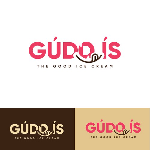 Vibrant logo with the title 'Logo for a new ice cream brand in Iceland'