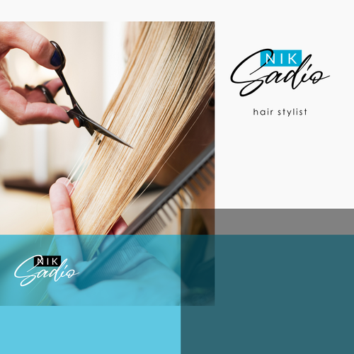 Stylist logo with the title 'High style for hair studio'