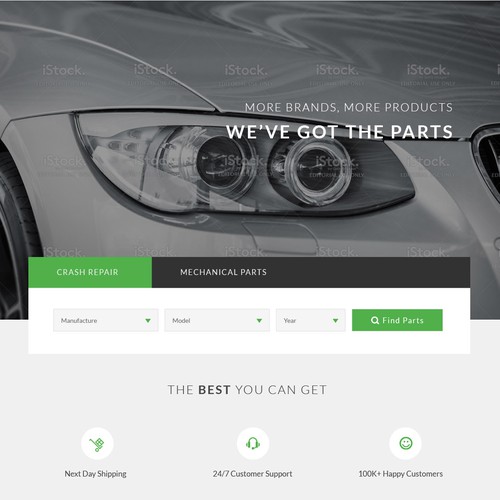 Automotive website with the title 'Auto Web Page Design'