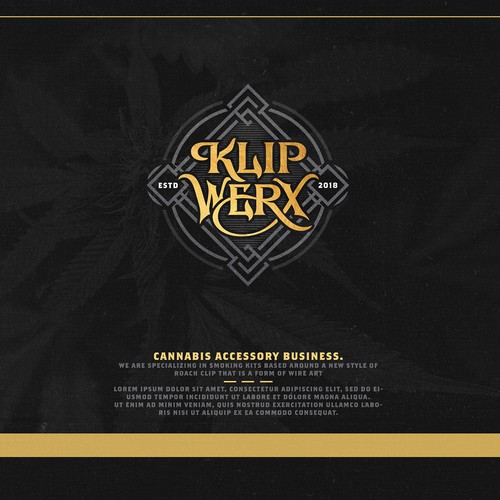 Premium design with the title 'Klip Werx - Cannabis Accessory Business'