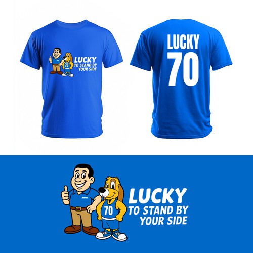 Blue t-shirt with the title 'tshirt mascot design'