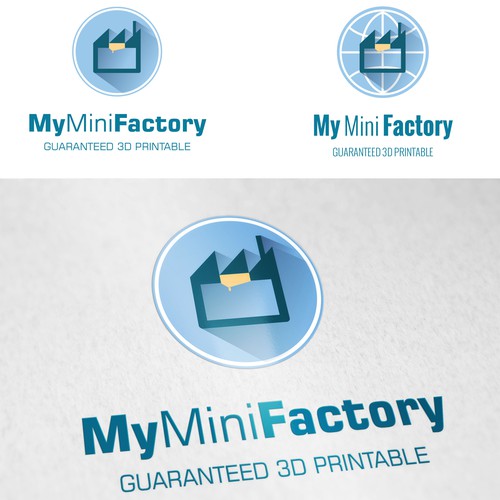 Factory logo with the title 'Flat design logo'