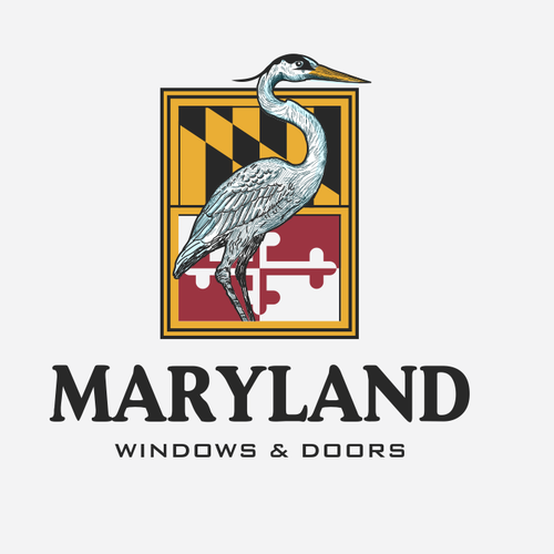 Window design with the title 'MARYLAND windows & doors'
