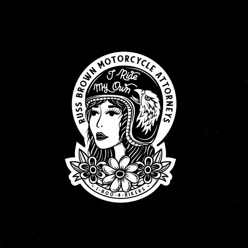 Motorcycle club design with the title 'Sticker for Traditional Female Motorcycle Riders.'