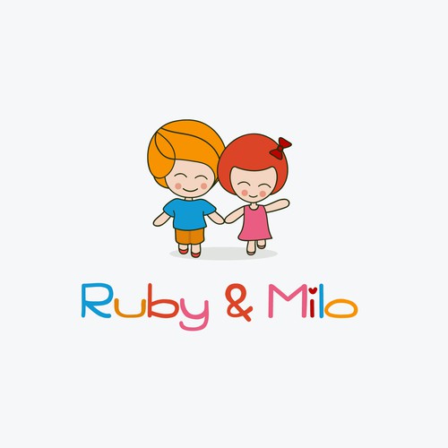 Boy and girl logo with the title 'ruby & milo'