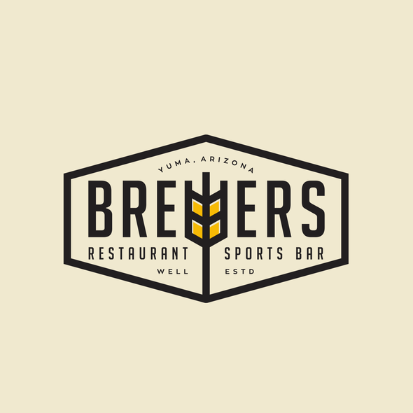 Sports bar logo with the title 'Brewers restaurant logo'