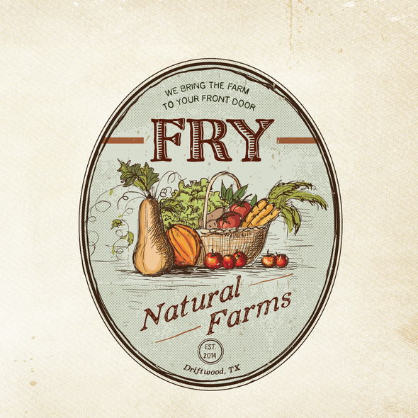 Farmer's market design with the title 'Create a Vintage Farm Logo'