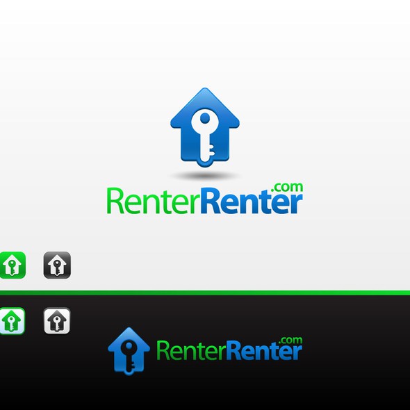 租赁的标志与名称为RenterRenter.com创建下一个标志的