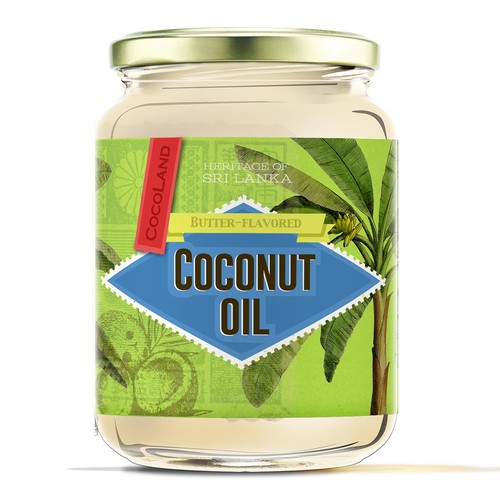Coconut label with the title 'Coconut Oil Label'