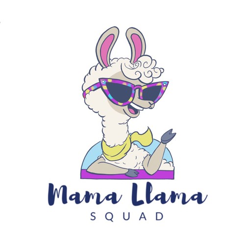 Mom design with the title '"Mama Llama" animal character logo design'
