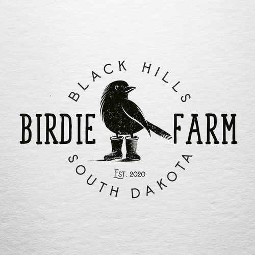 Vintage design logo with the title 'Birdie Farm'