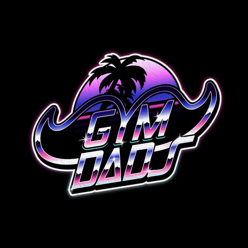 Neon design with the title 'GYM DADS'