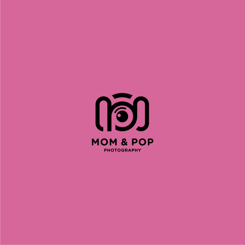 Full color logo with the title 'Mom & Pop Photography'