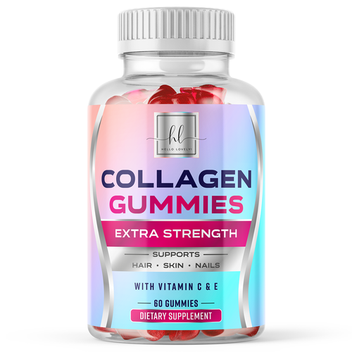 Vitamin label with the title 'Collagen Gummies product label'