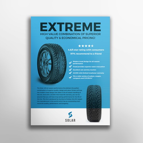 Overlay design with the title 'Bold flyer for tire retail'