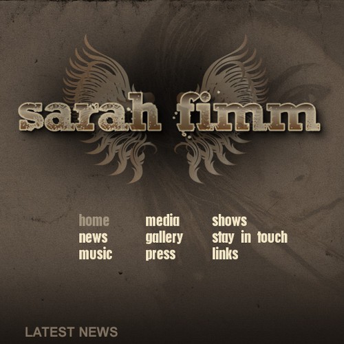 Artist website with the title 'Sarah Fimm'
