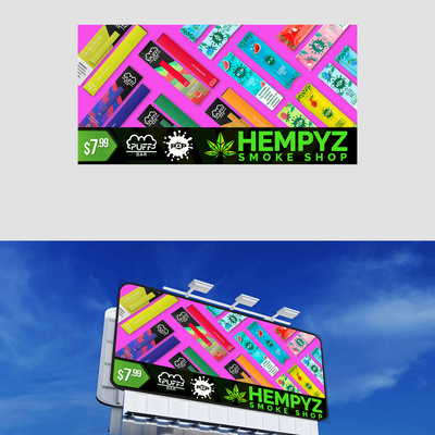Pop and Puff bar vape billboard design