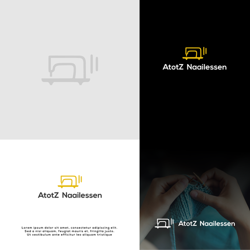 Sewing machine logo with the title 'Nail logo concept'