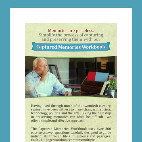 Class design with the title 'Magazine Ad for Memories In Writing'