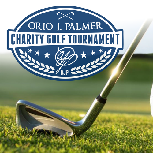 Charity logo with the title 'Charity Golf Tournament in memory of fallen 9/11 fireman'