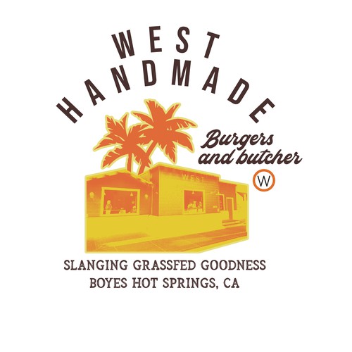 Butcher design with the title 'West Handmade Butchers'