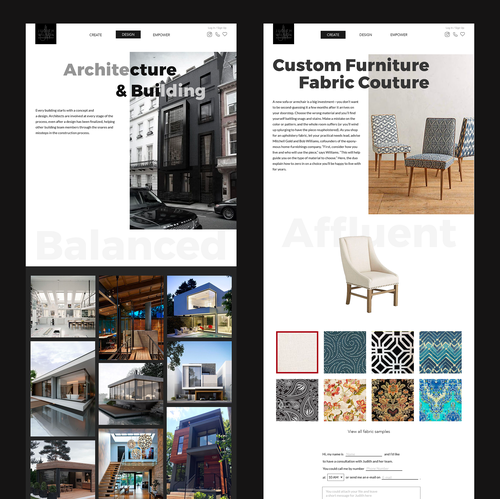 Concept website with the title 'Design bureau website concept'