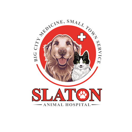 Hospital logo with the title 'illustrative logo of slaton animal hospital'