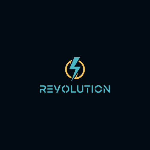 Revolution logo with the title 'Revolution Logo'