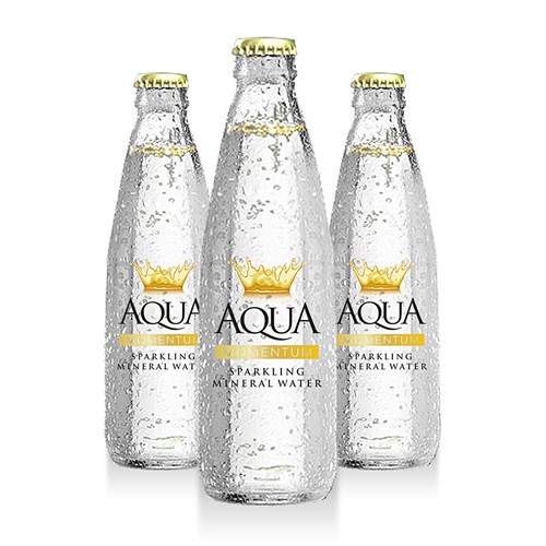 Water label with the title 'Mineral water packaging'