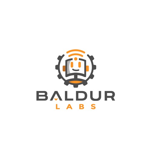 Robotics logo with the title 'Playful and modern logo for robotics blog logo design'