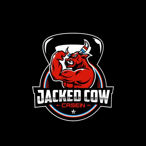 Moo logo with the title 'Jacked Cow Casein'