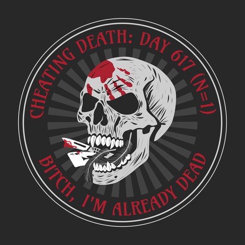 Skull illustration with the title 'T-shirt illustration'