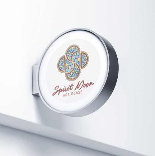 Stained glass logo with the title 'Stain glass logo concept for Spirit Moon Art Glass'